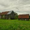 Two more rustically picturesque old barns near Bouchette, QC.