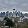 Close up view of the 
Seattle skyline.